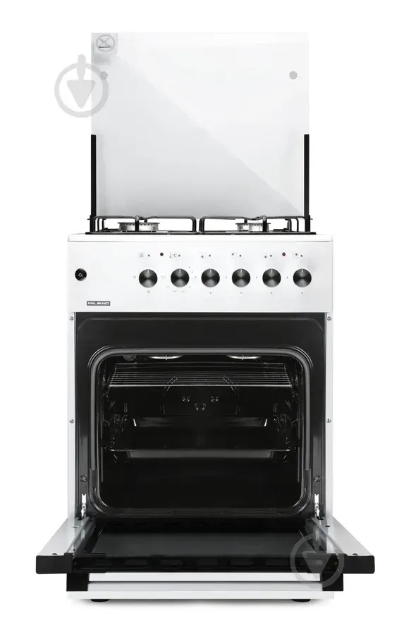 Плита комбінована MILANO ML60 E40+біла(.розж, подсв, чавун реш)